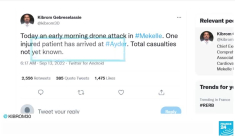 Frappe aérienne sur Mekele capitale du Tigré