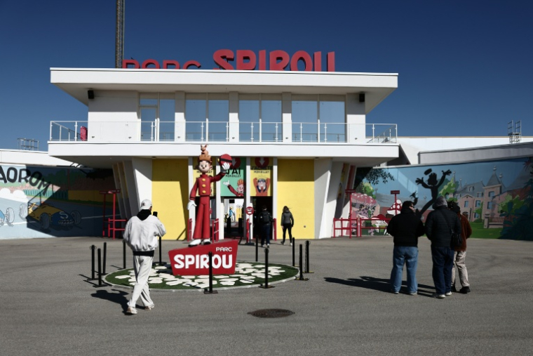 L'entrée du parc d'attractions Spirou Provence à Monteux, près d'Avignon, le 2 avril 2026 dans le Vaucluse ( AFP / Thibaud MORITZ )