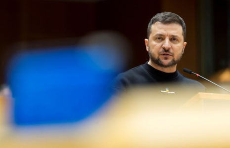 Le président ukrainien Volodymyr Zelenskiy à Bruxelles, en Belgique