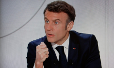 Emmanuel Macron à Paris, le 14 mars 2024. ( AFP / LUDOVIC MARIN )