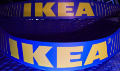 Logos d'IKEA lors de l'exposition internationale d'importation de la Chine à Shanghai