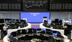 Le graphique du DAX, l'indice allemand des prix des actions, à la bourse de Francfort.
