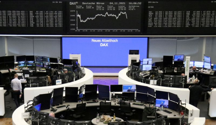 Le graphique du DAX, l'indice allemand des prix des actions, à la bourse de Francfort.