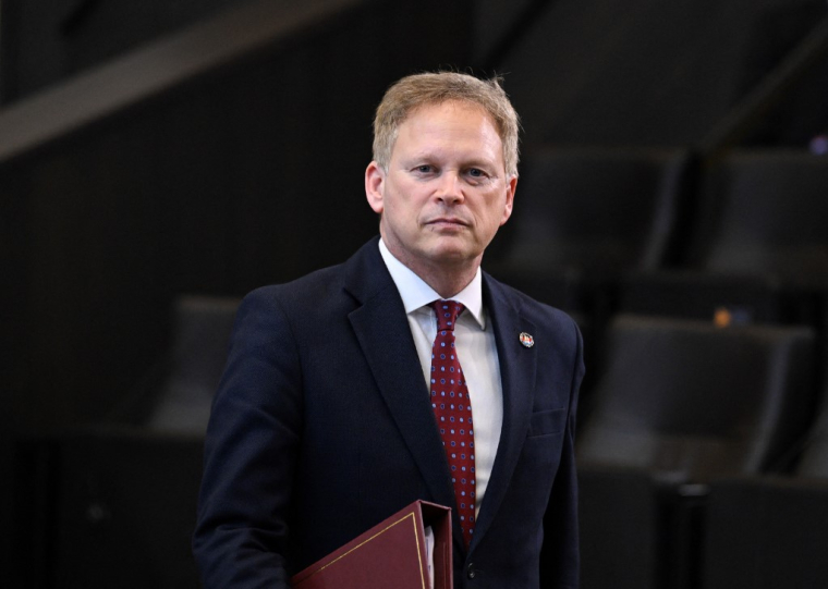 Grant Shapps, ministre britannique de la Défense, lors d'un Conseil des ministres de la Défense OTAN-Ukraine au siège de l'OTAN à Bruxelles, le 15 février 2024. ( AFP / JOHN THYS )
