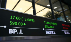 Evolution de l'action BP  à la Bourse de Londres le 28 avril 2026. ( AFP / JUSTIN TALLIS )