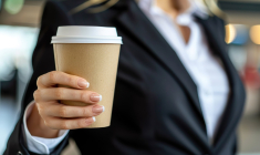 Café à emporter, thé ou chocolat chaud : lorsque ces boissons sont servies dans des gobelets contenant du plastique, la chaleur favorise la libération de microplastiques. (crédit: Adobe Stock/photo générée par IA)