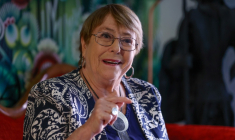 Michelle Bachelet lors d'un entretien avec l'AFP à Santiago, le 22 décembre 2025 ( AFP / Raul BRAVO )