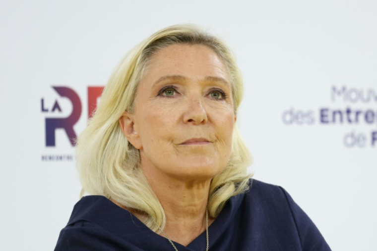 Marine Le Pen, leader du Rassemblement national et candidate à l'élection présidentielle, à Paris le 27 août 2026 ( AFP / Thomas SAMSON )