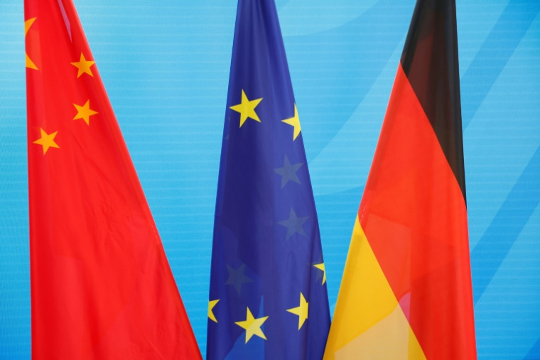 Le chancelier allemand Friedrich Merz s'est dit "prudemment optimiste" sur le fait qu'un accord sur les droits de douane entre l'UE et les Etats-Unis puisse être conclu "dans les prochains jours, au plus tard d'ici la fin du mois" ( AFP / Odd ANDERSEN )