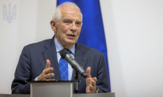 Josep Borrell à Kiev, en Ukraine, le 7 février 2024. ( AFP / ROMAN PILIPEY )