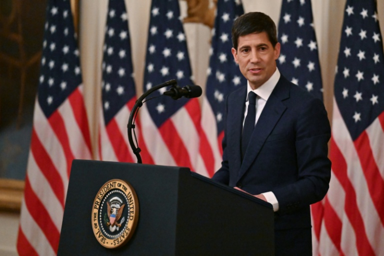 Le président de la Réserve fédérale américaine, Kevin Warsh, prononce un discours à la Maison Blanche, à Washington, le 22 mai 2026 ( GETTY IMAGES NORTH AMERICA / ROBERTO SCHMIDT )