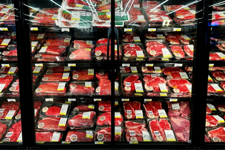 De la viande de boeuf vendue dans un supermarché à Annapolis, dans le Maryland, le 4 avril 2025 ( AFP / Jim WATSON )