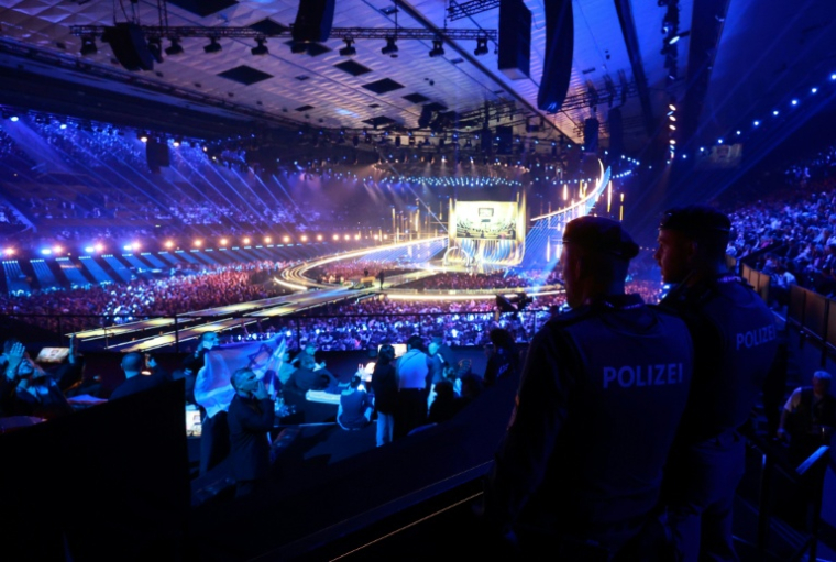 La finale de l'Eurovision à Vienne, en Autriche, sous haute sécurité le 16 mai 2026. ( AFP / Radek MICA )