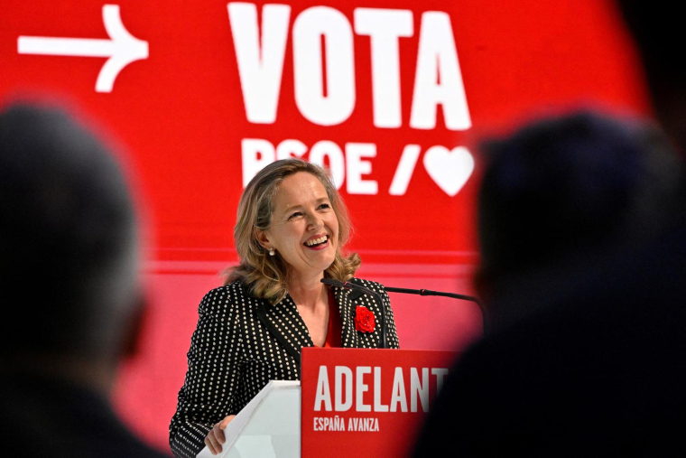 La ministre espagnole de l'Économie, Nadia Calviño, à Madrid le 7 juillet 2023.  ( AFP / JAVIER SORIANO )
