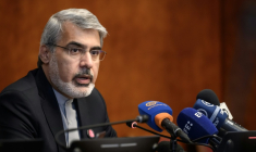 L'ambassadeur iranien auprès de l'ONU à Genève, Ali Bahreini, le 23 juin 2026 ( AFP / Fabrice COFFRINI )