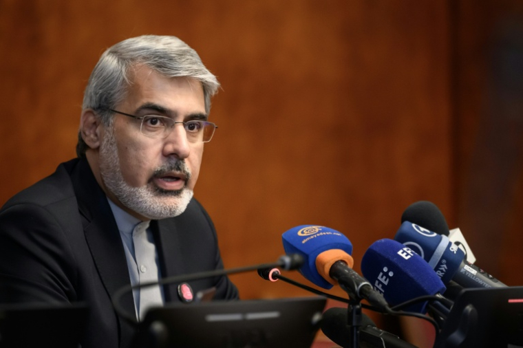 L'ambassadeur iranien auprès de l'ONU à Genève, Ali Bahreini, le 23 juin 2026 ( AFP / Fabrice COFFRINI )