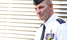 Le général Philippe Adam, commandant français de l'Espace, à Toulouse, le 22 septembre 2022. ( AFP / CHARLY TRIBALLEAU )