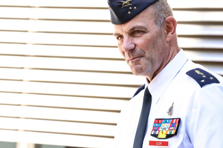 Le général Philippe Adam, commandant français de l'Espace, à Toulouse, le 22 septembre 2022. ( AFP / CHARLY TRIBALLEAU )
