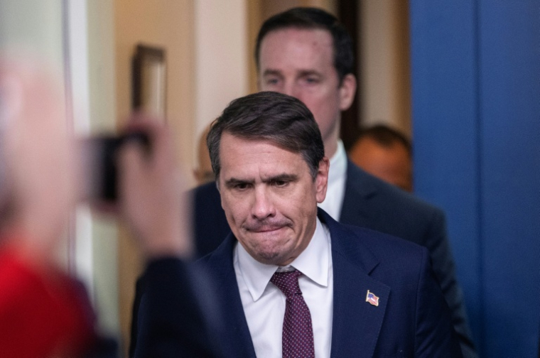 Le N.2 du ministère américain de la Justice, Todd Blanche, arrive à une conférence de presse de Donald Trump à la Maison Blanche à Washington, le 11 août 2025 ( AFP / ANDREW CABALLERO-REYNOLDS )