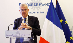 Le gouverneur de la Banque de France, M. Villeroy de Galhau, donne une conférence de presse sur l'état de l'économie