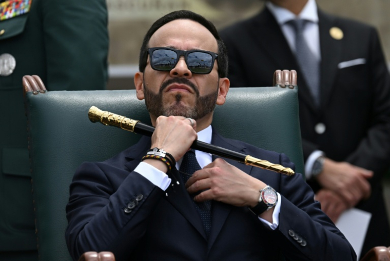 Le président colombien Abelardo de la Espriella assiste à la cérémonie de passation de commandement à l'école militaire José Maria Cordova de Bogota, le 26 août 2026 ( AFP / Raul ARBOLEDA )