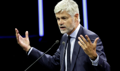 Le président du groupe parlementaire Droite Républicaine, Laurent Wauquiez, lors de l'université d'été du parti à Port-Marly, le 6 septembre 2025 dans les Yvelines ( AFP / STEPHANE DE SAKUTIN )