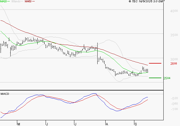 DASSAULT SYSTEMES SA : Attendre un test du support