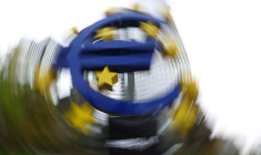 Le signe de l'Euro à Francfort