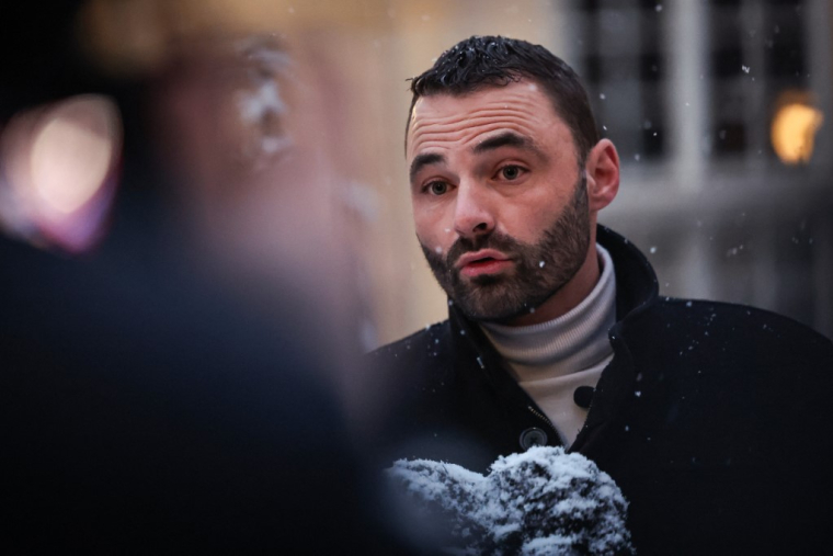 Le président des Jeunes agriculteurs Pierrick Horel à Paris, le 5 janvier 2026. ( AFP / ANNE-CHRISTINE POUJOULAT )