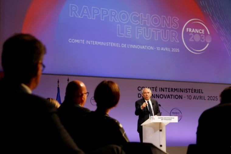 Le Premier ministre François Bayrou s'exprime lors d'un comité interministériel de l'innovation le 10 avril 2025 à Paris ( AFP / Ludovic MARIN )
