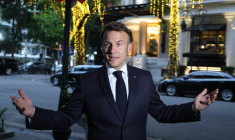 Emmanuel Macron à Hanoï, au Vietnam, le 26 mai 2025. ( POOL / LUDOVIC MARIN )