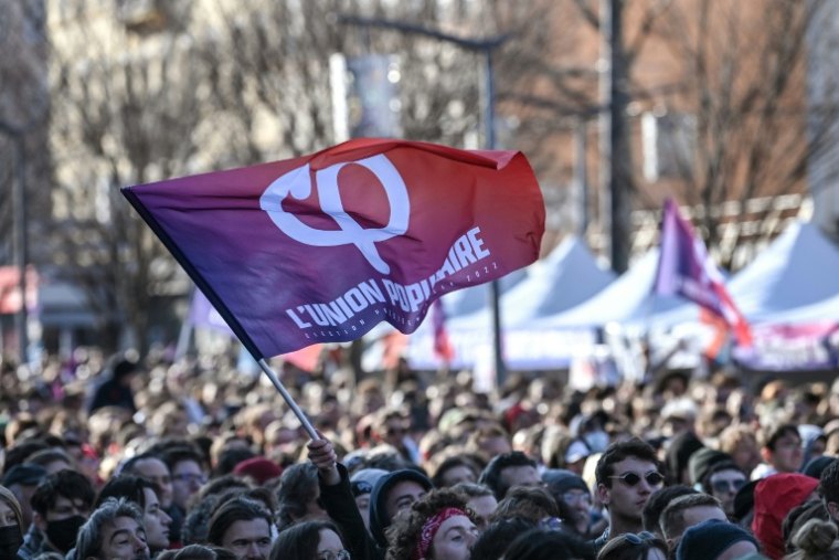 La France insoumise a accusé jeudi le gouvernement de "mentir" dans son soutien de la décision du préfet de police de Paris d'annuler le concert prévu par LFI dimanche pour la Fête de la musique ( AFP / OLIVIER CHASSIGNOLE )