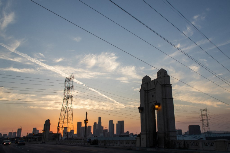 6. L'horizon du centre-ville de Los Angeles (États-Unis), le 16 août 2020. ( AFP / APU GOMES )