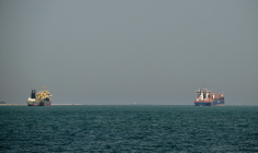 Des bateaux de commerce au large de Dubaï le 11 mars 2026 ( AFP / - )