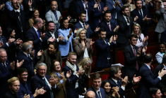 Le groupe RN à l'Assemblée nationale, le 30 octobre 2025 ( AFP / Anne-Christine POUJOULAT )