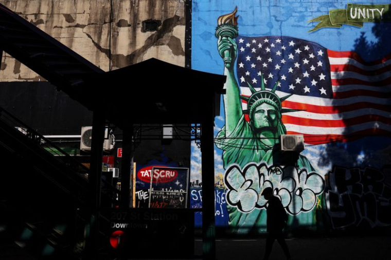 L'entrée d'une station de métro à New York, aux Etats-Unis