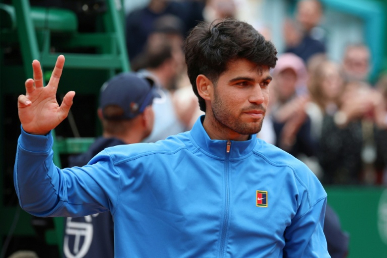 Carlos Alcaraz au tournoi de Monte-Carlo 12 avril 2026 ( AFP / Valery HACHE )