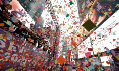 Pluie de confettis à Times Square, à New York, lors des préparatifs du Nouvel An, le 29 décembre 2025 ( AFP / TIMOTHY A. CLARY )