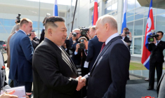 Kim Jong-un et Vladimir Poutine lors de leur rencontre en Russie
