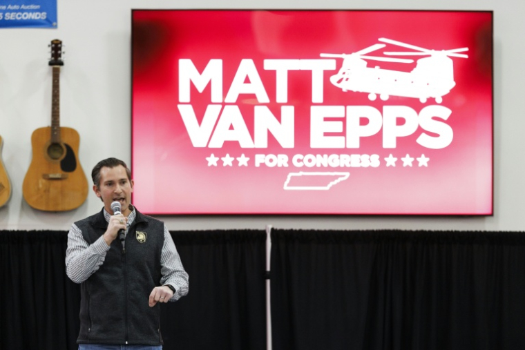 Le candidat républicain Matt Van Epps le 1er décembre 2025, à Franklin, dans le Tennessee, aux Etats-Unis ( GETTY IMAGES NORTH AMERICA / Brett Carlsen )