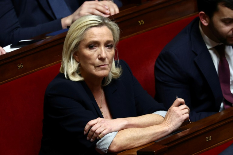 Marine Le Pen à l'Assemblée Nationale le 1er avril 2025 ( AFP / Anne-Christine POUJOULAT )