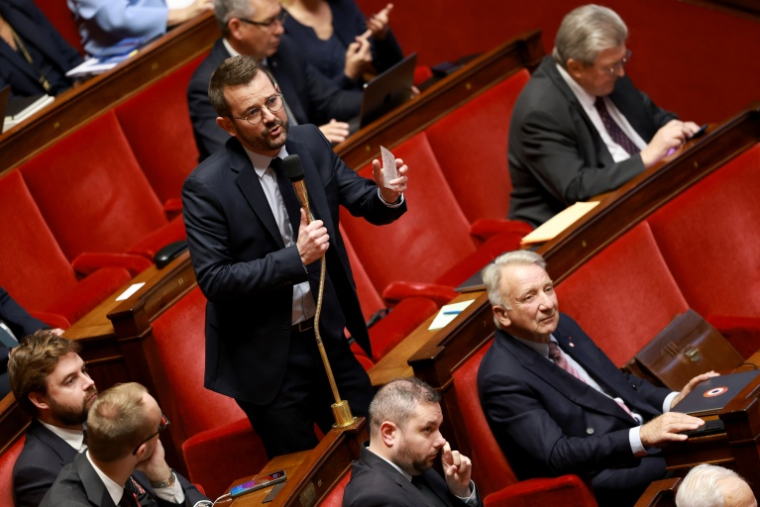 Le député RN Christophe Bentz à l'Assemblée nationale à Paris, le 20 octobre 2026 ( AFP / Kenzo TRIBOUILLARD )
