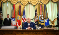 Le président américain Donald Trump lors d'un point de presse à la Maison-Blanche, le 3 juin 2026 ( AFP / Mandel NGAN )