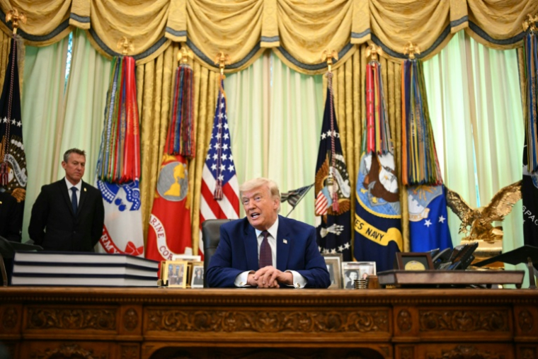 Le président américain Donald Trump lors d'un point de presse à la Maison-Blanche, le 3 juin 2026 ( AFP / Mandel NGAN )