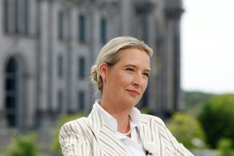 Alice Weidel, co-leader du parti d'extrême droite allemand AfD,le 20 juillet 2025 à Berlin ( AFP / Odd ANDERSEN )