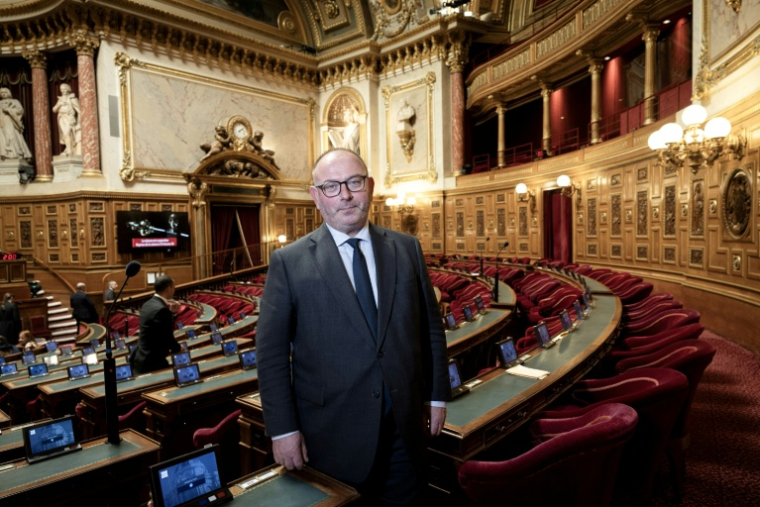 Le sénateur Les Républicains (LR) Laurent Duplomb, le 11 février 2025 au Sénat ( AFP / ALAIN JOCARD )