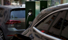 Une borne de recharge de la société danoise Clever, à Copenhague, le 15 juillet 2025 ( Ritzau Scanpix / Liselotte Sabroe )