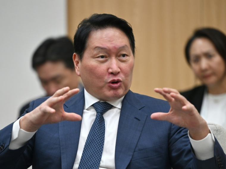 Chey Tae-won, président du conglomérat sud-coréen incluant le géant des puces SK hynix, le 31 octobre 2025 à Gyeongju, en Corée du Sud ( POOL / JUNG YEON-JE )