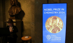 Panneau pour le Prix Nobel de Chimie à l'Académie Royale des Sciences de Suède