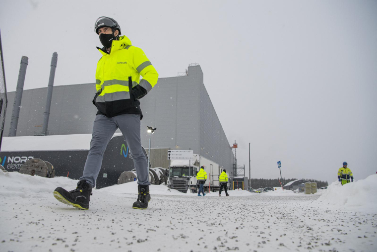 L'usine de batteries Northvolt à Skelleftea dans le nord de la Suède. ( AFP / JONATHAN NACKSTRAND )